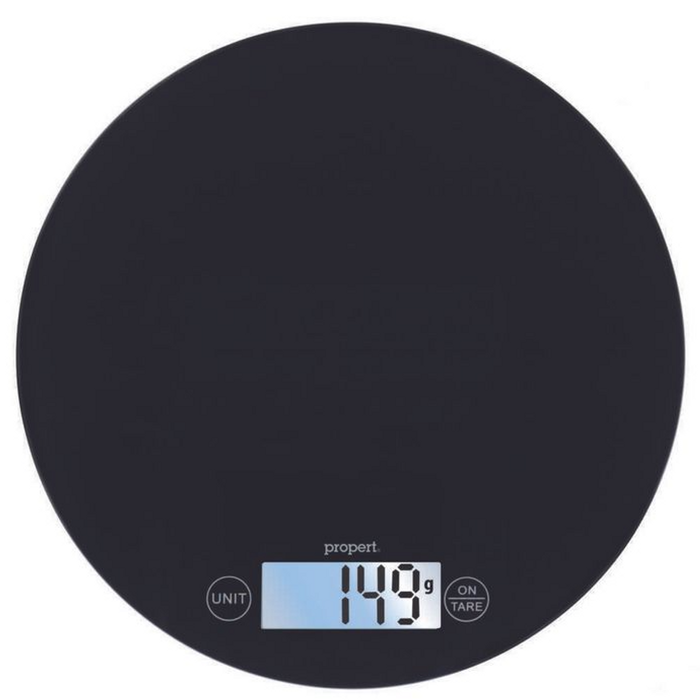 Propert Disque 3 Tempered Glass Kitchen Scales in Black
