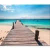 Wooden Pier on Caribbean Beach  Print 100% Australian Made 90 x 60cm  (Stretched)