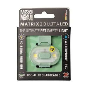 Max & Molly Matrix 2.0 Ultra LED USB-C Rechargeable Pet Safety Light Jade