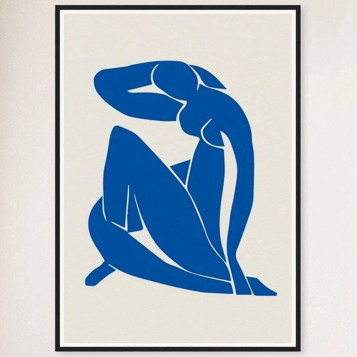 Galrie Henri Matisse Blue Nude II Art Print Modernist Masterpiece (1952) Elegant for Home, Black Frame, A3 30x 42cm (12x 16inch)
