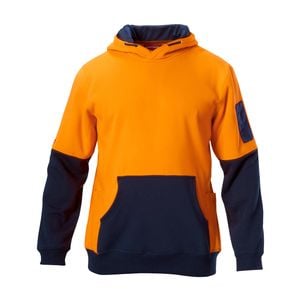 Hard Yakka Orange/Navy Hi Vis Hoodiee - Size 2XL