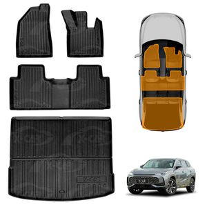 3d Floor Mats Boot Liner Set For Mg Hs As33 Series 2024-onwards All Weather Heavy Duty Cargo Trunk Luggage Tray Acessories