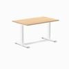 Desky Fixed Height Sublime Teak Melamine Desk 120x75cm White Leg