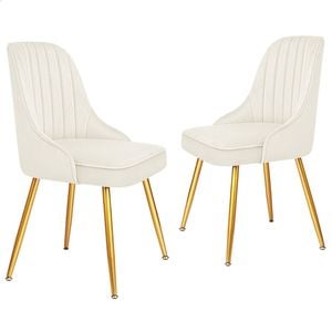 ALFORDSON 2x Dining Chairs Velvet Beige