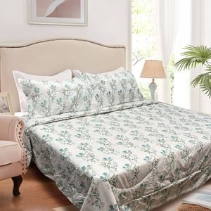 Hotel Living 3 Pce Light Weight Comforter Set Queen Corbett Floral Teal
