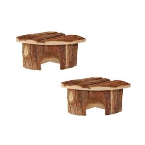 2 X Yes4pets Natural Wooden Hamster Mouse Gerbil Playground Rats Pets Toys Play Small Birds House