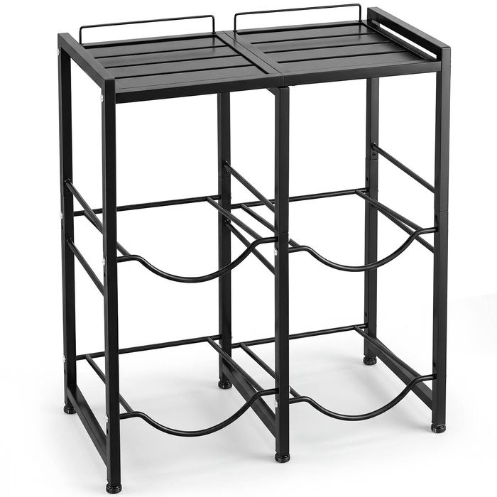 Costway 18.9 L Water Jug Holder Heavy-duty Water Jug Rack Space Saving Bottle Organizer-Black