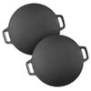 SOGA 2 Pack Cast Iron Induction Crepe Pans 34cm