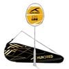 HUNDRED Medal Master Strung Badminton Racket (White/Silver, Standard Size) | Material: Carbon Fibre | with Full Racket Cover