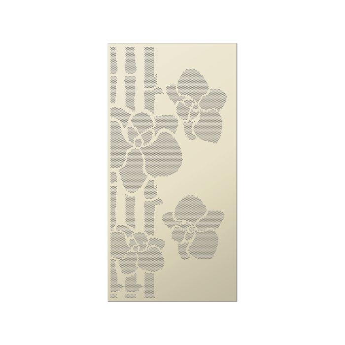 Walpix 1775 x 875 x 2.0mm Perforated Aluminium Decorative Screen Folded Profile Tropical - Magnolia