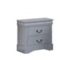 Bedside Table Grey Colour With 2 Drawers Night Stand Solid Wood Metal Handles
