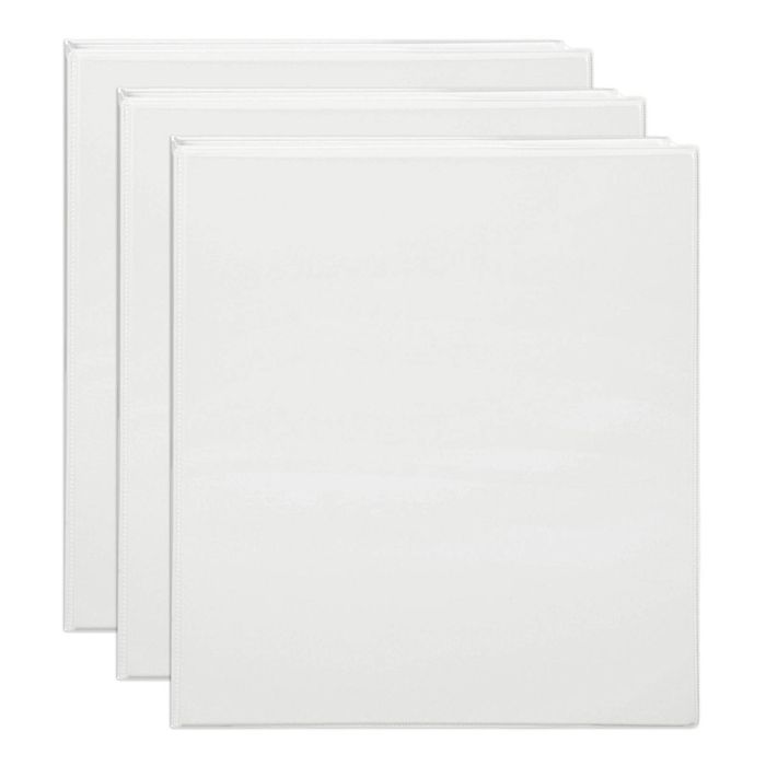 3x Marbig Clearview 3 D-ring Insert Binder A4 File 50mm Document Organiser White
