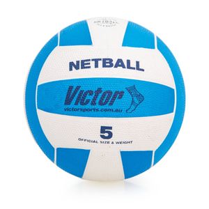 Victor Sports Rubber Netball Size 5 Blue Durable Training Ball Outdoor