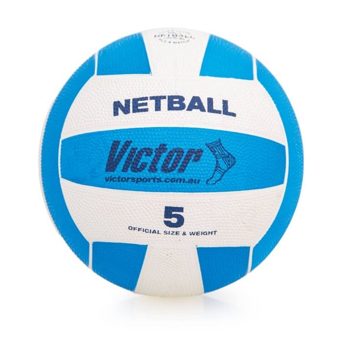 Victor Sports Rubber Netball Size 5 Blue Durable Training Ball Outdoor