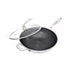 SOGA Stainless Steel Tri-Ply Fry Pan 34cm – Textured Non Stick Skillet with Glass Lid