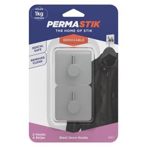 Permastik Stainless Steel Deco Hooks - 2 Pack