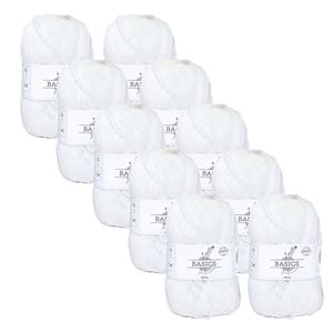 10x Malli White Blend Basic 100g Knitting/crochet Craft Yarn Acrylic/poly