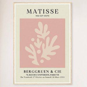 Galrie Henri Matisse Vintage Pink Exhibition Print from Berggruen & Cie, Wood Frame, 50 x 70cm (20 x 28inch)