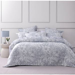 Bianca Whispering Lily Powder Blue Provincial Quilt Cover Set King
