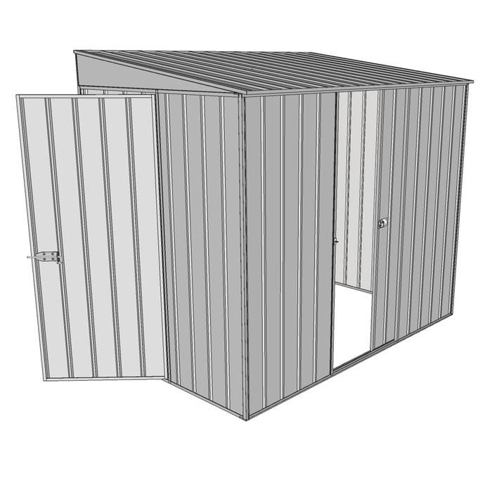 Build-a-Shed 1.5 x 2.3 x 2m Hinged Door Tunnel Shed with Sliding Side Door - Zinc