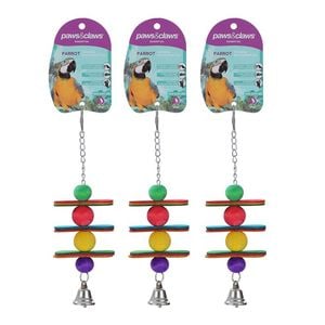 3x Paws & Claws 23x7.5cm Flower Parrot Pet/Bird Hanging Toy