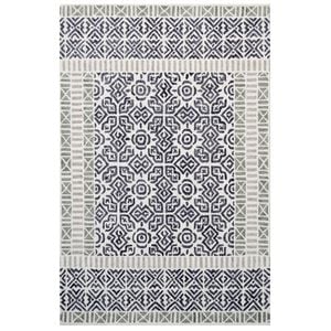 Handmade Georgia Wool Rug-6292-Ivory Charcoal-110x160cm