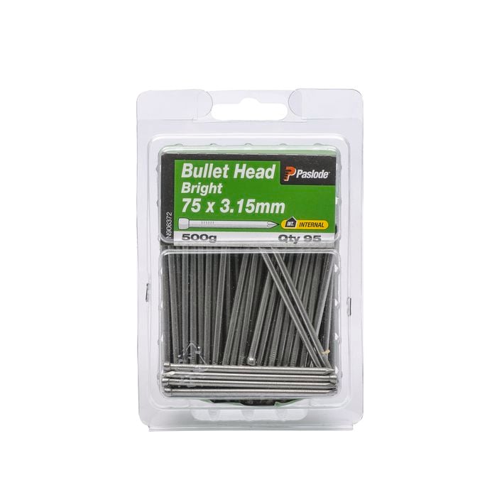 Paslode 75 x 3.15mm 500g Bright Bullet Head Nail - 95 Pack