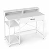 Costway Computer Desk Writing Table W/storage Compartments Drawer White