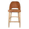 Durafurn 750mm High Tan Fabric Semifreddo Bar Stool with Natural Beech Wood Legs