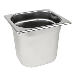 Vogue Gastronorm Tray Stainless Steel 1/6 150mm Deep Commercial Kitchen Food Storage Pan