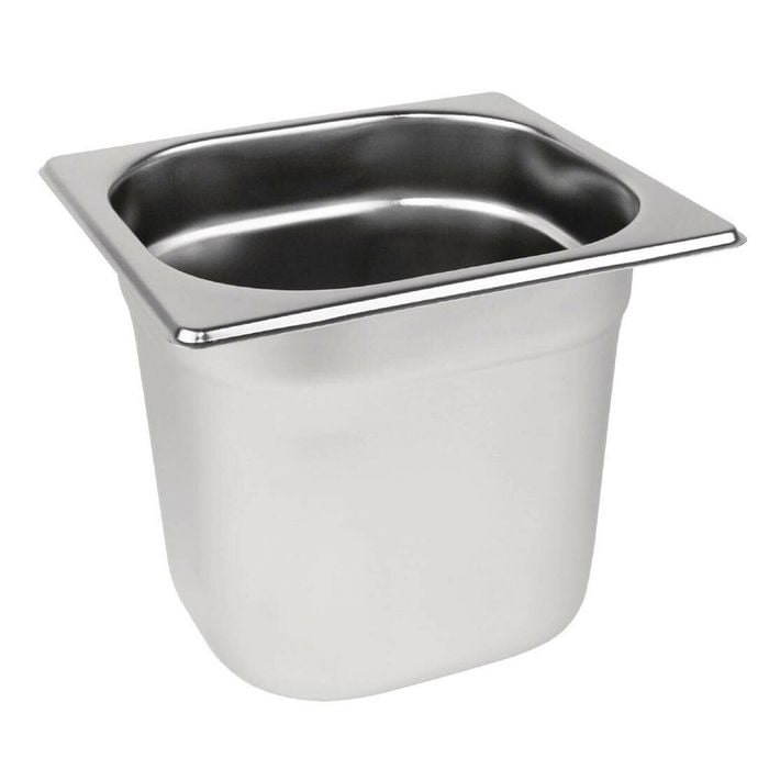Vogue Gastronorm Tray Stainless Steel 1/6 150mm Deep Commercial Kitchen Food Storage Pan