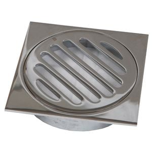 Brasshards 100mm Chrome Drop Into PVC Square Grate