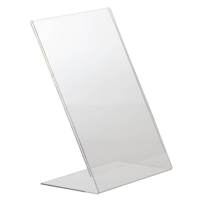 Olympia Leanback Menu Holder Acrylic A4 305x210x100mm Countertop Tabletop Display Sign Stand