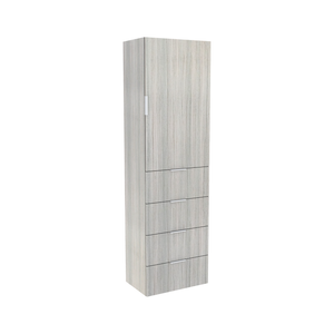 Lugna 2048 x 600 x 380mm Mist 3 Shelf 4 Drawers Right Hinged Door Storage Cabinet