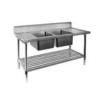 DSB6-1200C/A  Double Centre Sink Bench with Pot Undershelf