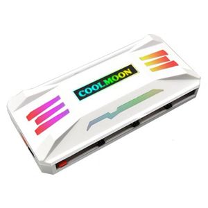 COOLMOON RGB Controller 4Pin PWM 5V 3Pin ARGB with Smart Remote Control White