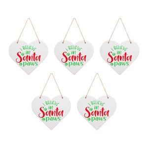 5x LVD Heart Santa Paws Hanging Decorative Sculpture Ornament Home/Lounge Decor