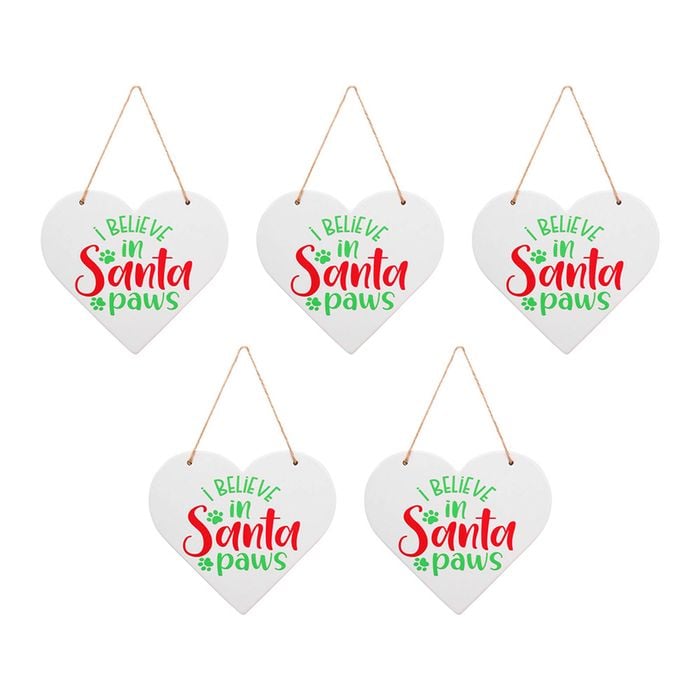 5x LVD Heart Santa Paws Hanging Decorative Sculpture Ornament Home/Lounge Decor
