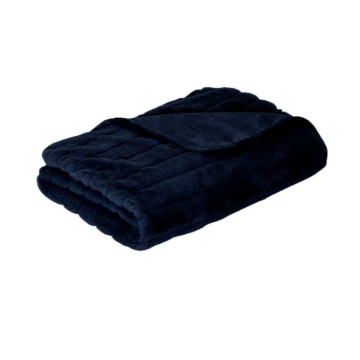 J.Elliot Baw Baw Plush Throw Indigo
