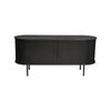 Curved Sideboard Ribbed Buffet Black