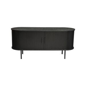 Curved Sideboard Ribbed Buffet Black