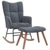 vidaXL Rocking Chair with a Stool Dark Grey Fabric Armchair Seating Rocker