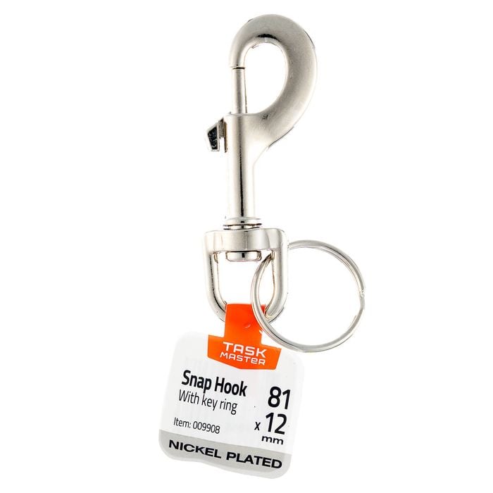 Taskmaster Nickel Plated Snap Hook With Key Ring
