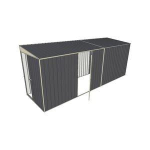 Build-a-Shed 1.5 x 5.2 x 2m Single Hinged Side Door Skillion Shed - Grey