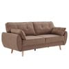 Sarantino 3 Seater Modular Linen Fabric Sofa Bed Couch Futon - Brown