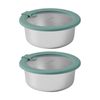 2PK Ecology Store Stainless Steel Round Food Container 15.5cm 650ml