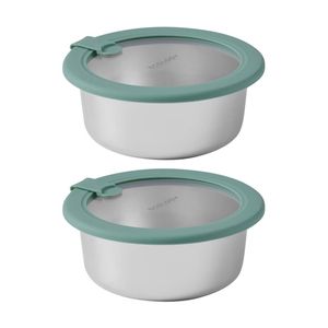 2PK Ecology Store Stainless Steel Round Food Container 15.5cm 650ml