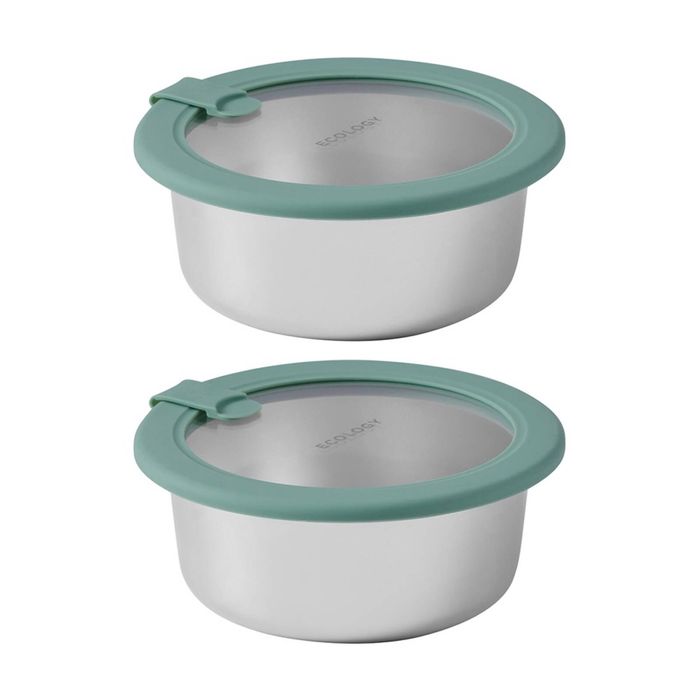2PK Ecology Store Stainless Steel Round Food Container 15.5cm 650ml