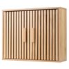 Costway Bathroom Wooden Storage Cabinet Wall Mounted Organiser-Natural