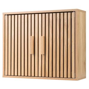 Costway Bathroom Wooden Storage Cabinet Wall Mounted Organiser-Natural
